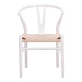 Wishbone chair pakoworld rubberwood-rope in white shade 60x51x80cm
