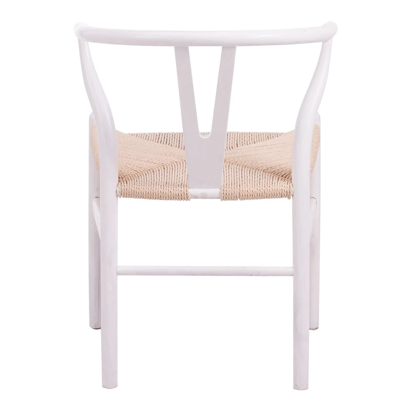 Wishbone chair pakoworld rubberwood-rope in white shade 60x51x80cm
