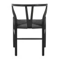Wishbone chair pakoworld rubberwood-rope in black shade 60x51x80cm