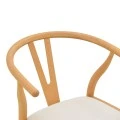 Καρέκλα Wishbone pakoworld rubberwood-ύφασμα σε φυσική-μπεζ απόχρωση 51x58x73εκ