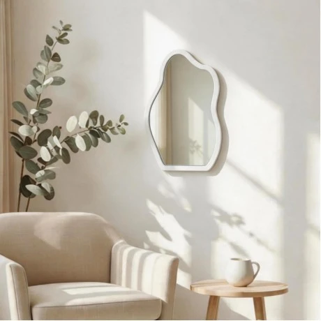 mirror Evanthia pakoworld white MDF 36x1.2x56cm