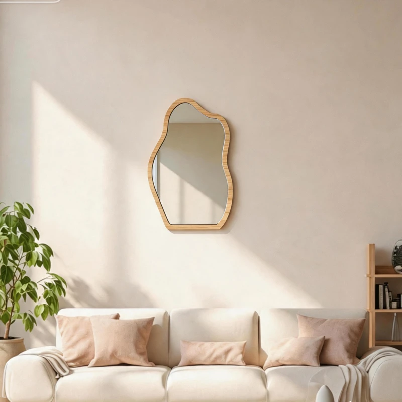 mirror Evanthia pakoworld MDF nature finish 36x1.2x56cm