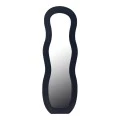 Mirror Glinde Inart velvet in black color 90x3.5x150cm