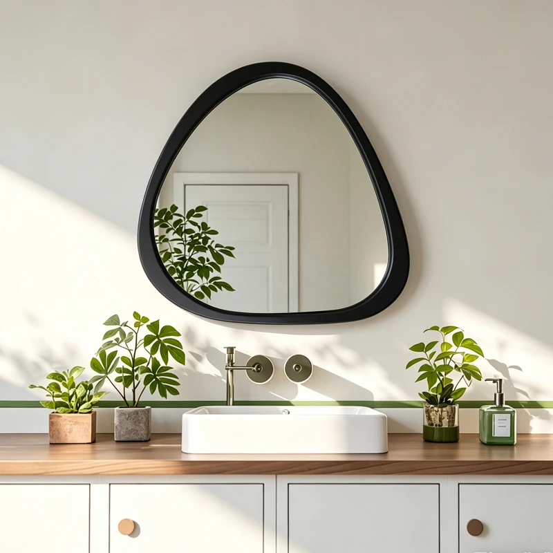 mirror Ione pakoworld black MDF 60x2.5x61cm