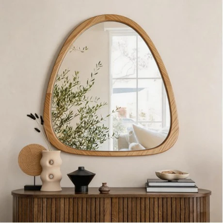 Καθρέπτης Ione pakoworld MDF σε φυσική απόχρωση 60x2,5x61εκ