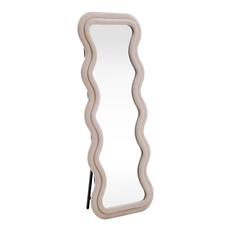 Kerly pakoworld mirror beige velvet 60x33x160cm