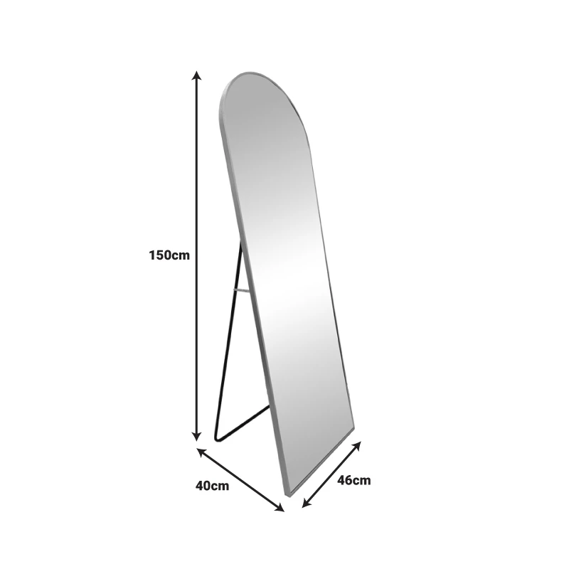 Mirror Lorens Inart aluminum in gold-black color 46x40x150cm