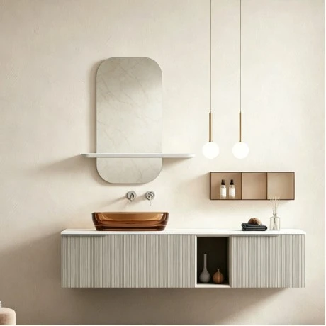 mirror Lunaria pakoworld white MDF 60x11.5x60cm