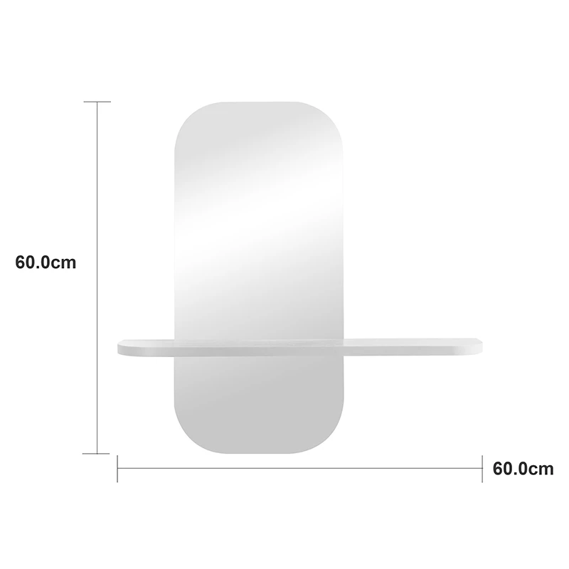 mirror Lunaria pakoworld white MDF 60x11.5x60cm