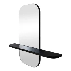 mirror Lunaria pakoworld black MDF 60x11.5x60cm