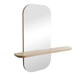 mirror Lunaria pakoworld MDF in natural finish 60x11.5x60cm mirror Lunaria pakoworld MDF in natural finish 60x11.5x60cm