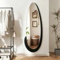 Oval mirror Marly pakoworld black MDF 50.5x4x127cm