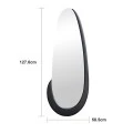 Oval mirror Marly pakoworld black MDF 50.5x4x127cm