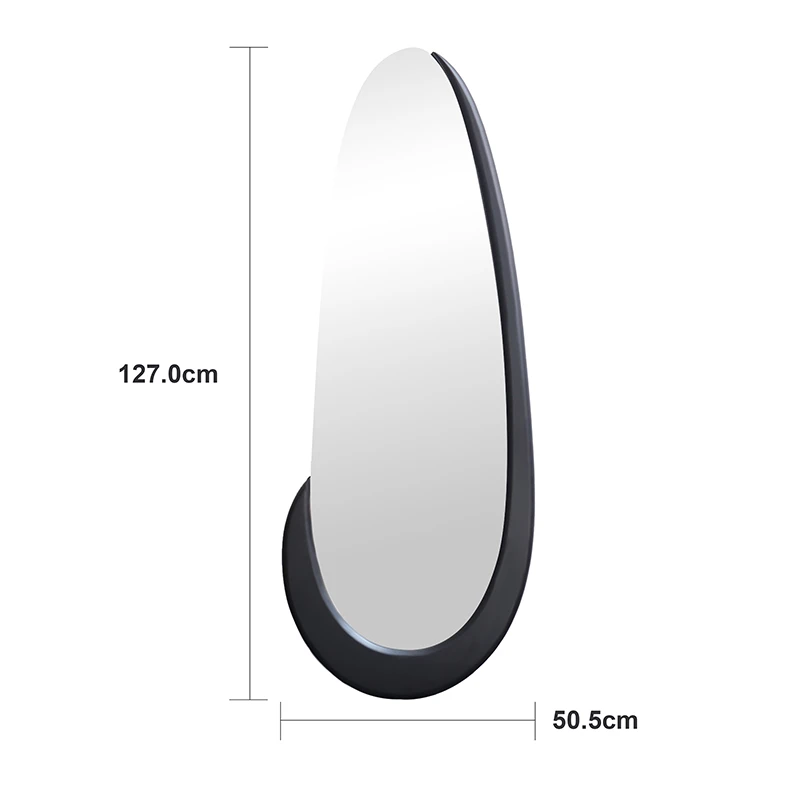 Oval mirror Marly pakoworld black MDF 50.5x4x127cm