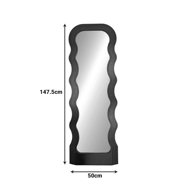 Mirror Spejo pakoworld black PP 50x2.8x147.5cm