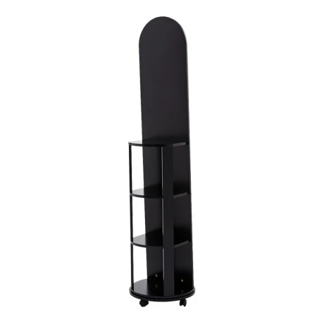 Espero pakoworld mdf wheeled mirror with shelves in black shade D34x170cm