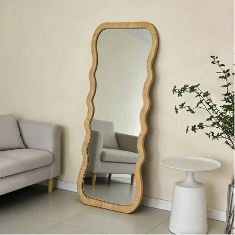 Καθρέπτης Zerbon pakoworld mdf σε φυσική απόχρωση 60x1.5x155εκ
