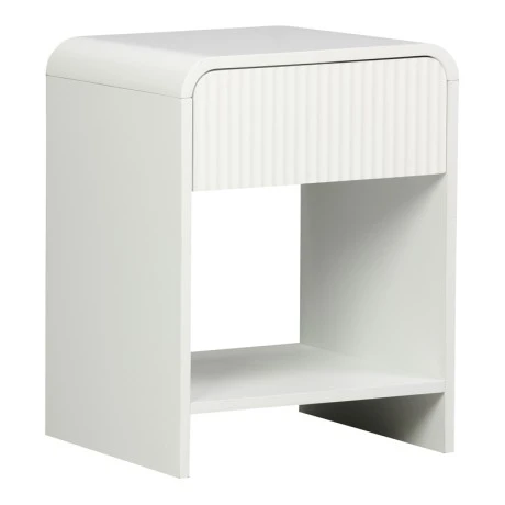 Κομοδίνο Lemperto pakoworld MDF σε λευκή απόχρωση 40x40x53εκ
