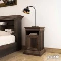 Nightstand Mozart pakoworld in walnut colour 40x40x61cm