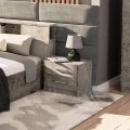 Nightstand Olympus pakoworld with 2 drawers in antique anthracite colour 47.5x40.5x40.5