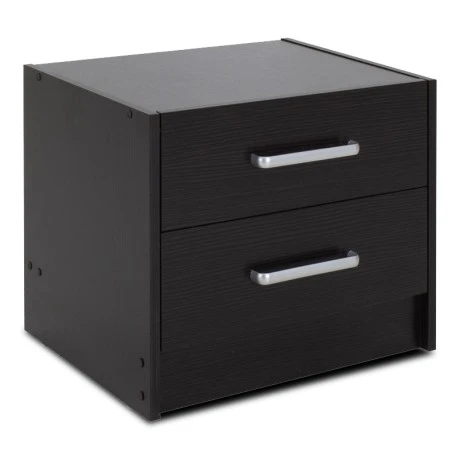Nightstand Olympus pakoworld with 2 drawers in wenge colour 47,5x40,5x40,5