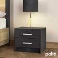 Nightstand Olympus pakoworld with 2 drawers in wenge colour 47,5x40,5x40,5