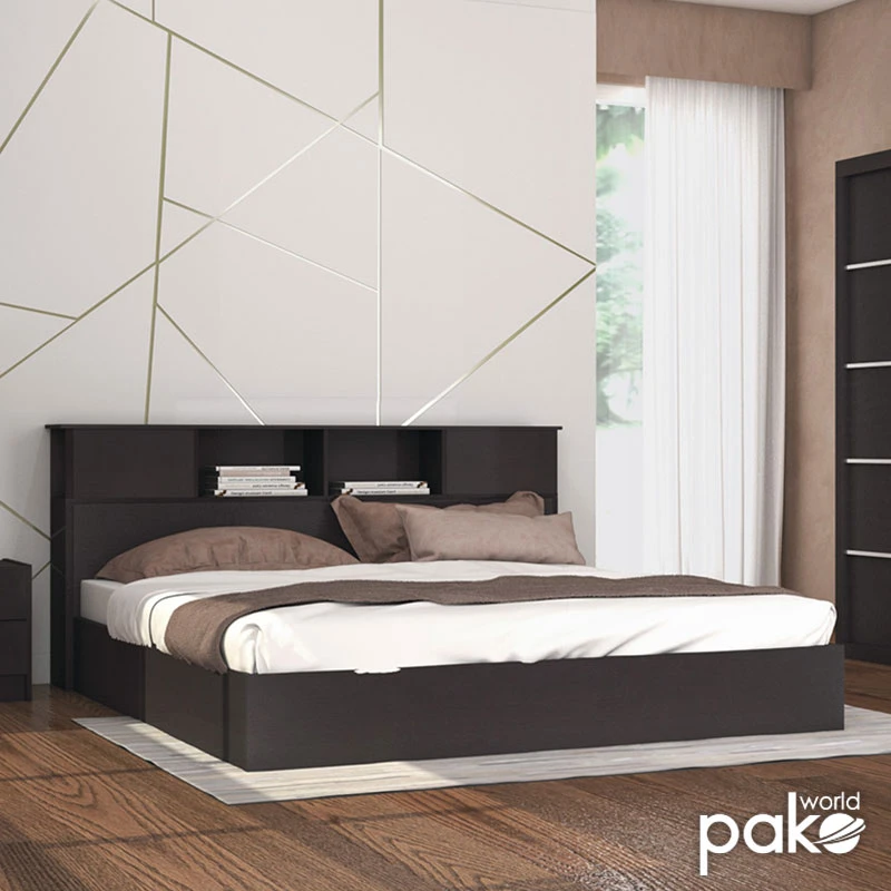 Nightstand Olympus pakoworld with 2 drawers in wenge colour 47,5x40,5x40,5
