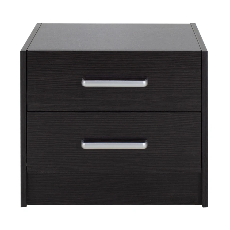 Nightstand Olympus pakoworld with 2 drawers in wenge colour 47,5x40,5x40,5