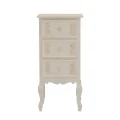 Κομοδίνο Pazlen Inart mdf σε λευκή αντικέ απόχρωση 40x34.5x82εκ