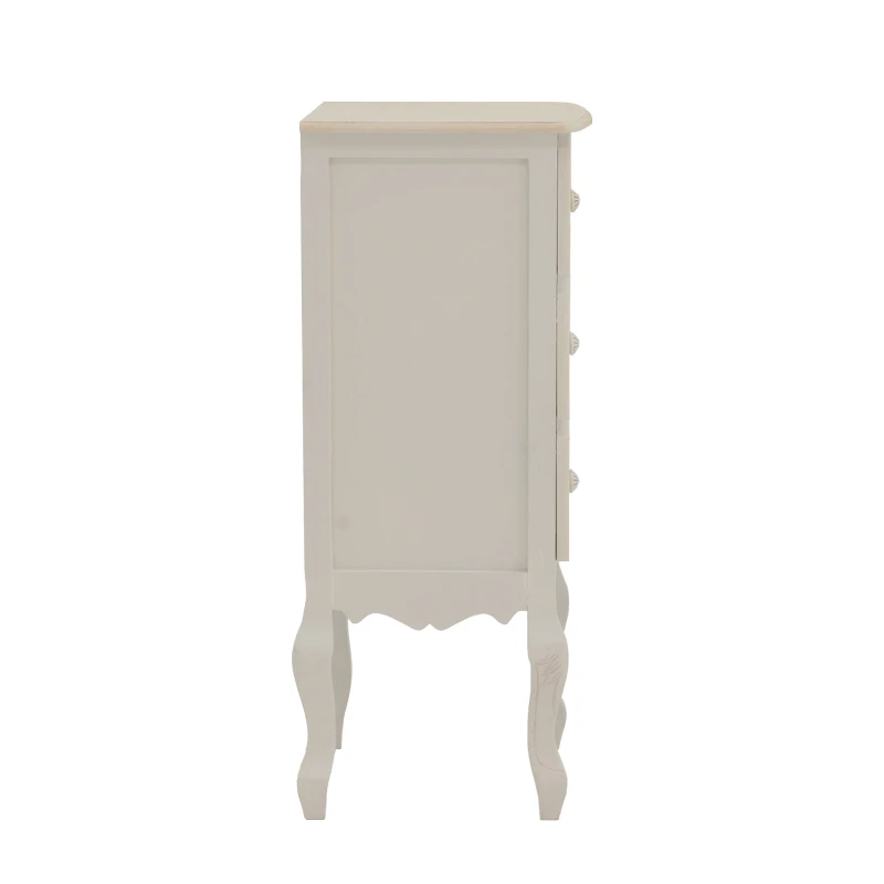 Κομοδίνο Pazlen Inart mdf σε λευκή αντικέ απόχρωση 40x34.5x82εκ