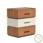 Κομοδίνο Sonlen pakoworld mdf σε καρυδί-μπεζ απόχρωση 60x40x66εκ