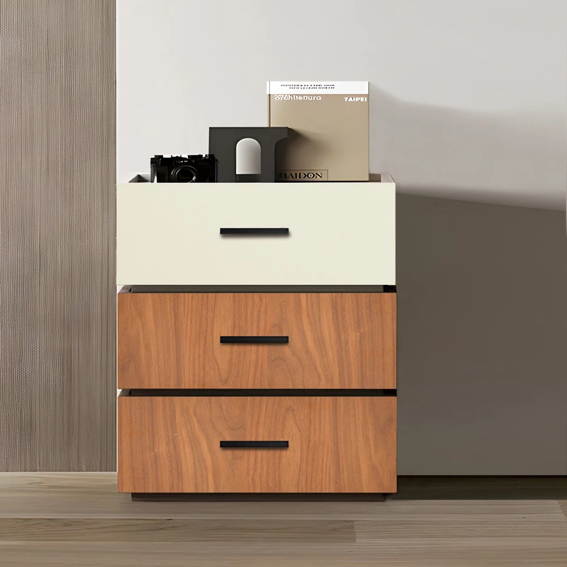 Κομοδίνο Sonlen pakoworld mdf σε καρυδί-μπεζ απόχρωση 60x40x66εκ