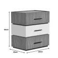Κομοδίνο Sonlen pakoworld mdf σε καρυδί-μπεζ απόχρωση 60x40x66εκ