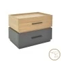 Κομοδίνο Sonlen pakoworld mdf σε sonoma-ανθρακί απόχρωση 60x40x44.5εκ
