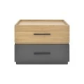 Κομοδίνο Sonlen pakoworld mdf σε sonoma-ανθρακί απόχρωση 60x40x44.5εκ