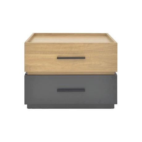 Sonlen pakoworld bedside table mdf in sonoma-charcoal shade 60x40x44.5cm