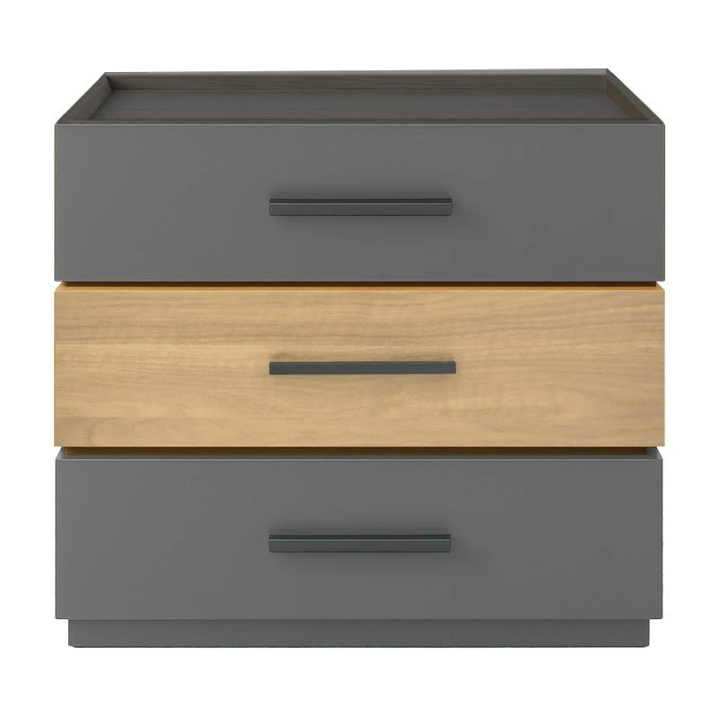 Κομοδίνο Sonlen pakoworld mdf σε sonoma-ανθρακί απόχρωση 60x40x66εκ
