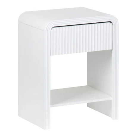 Nightstand Zeplen pakoworld MDF in white color 40x30x53cm