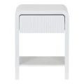 Κομοδίνο Zeplen pakoworld MDF σε λευκή απόχρωση 40x30x53εκ
