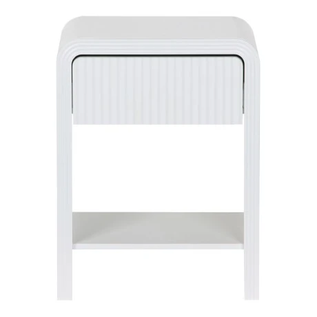 Nightstand Zeplen pakoworld MDF in white color 40x30x53cm