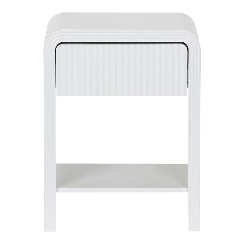 Κομοδίνο Zeplen pakoworld MDF σε λευκή απόχρωση 40x30x53εκ