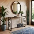 Console Ivy pakoworld in walnut - black color 120x35x75cm