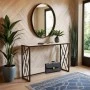Console Ivy pakoworld in walnut - black color 120x35x75cm
