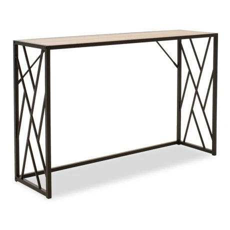 Console Ivy pakoworld in walnut - black color 120x35x75cm