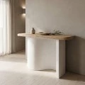 Console table Jeckie pakoworld fir-mdf white-natural color 120x38x80cm