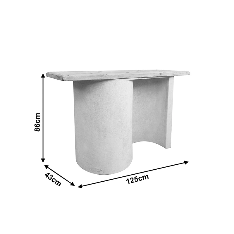 Console table Jeckie pakoworld fir-mdf white-natural color 120x38x80cm