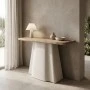 Console table Loberta pakoworld fir wood-mdf in natural-white color 120x38x81cm