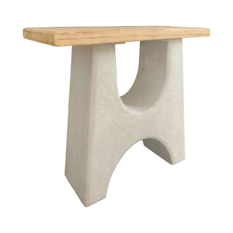 Console table Marila pakoworld fir wood-mdf in natural-white color 100x38x80cm