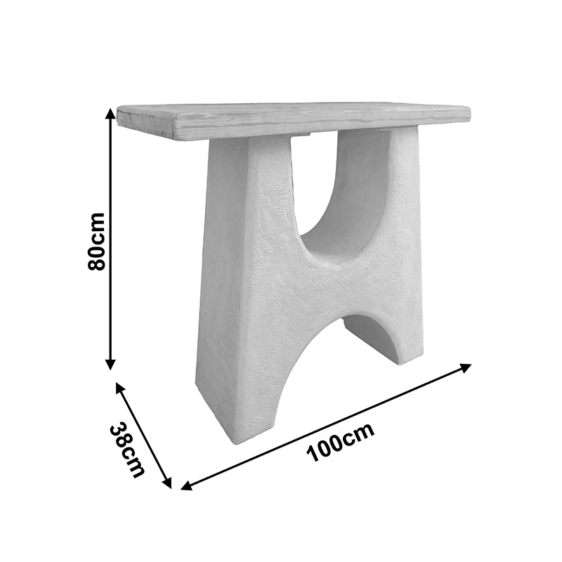Console table Marila pakoworld fir wood-mdf in natural-white color 100x38x80cm