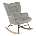 Rocking armchair Georgia pakoworld velvet fabric grey-natural 75x71x95cm